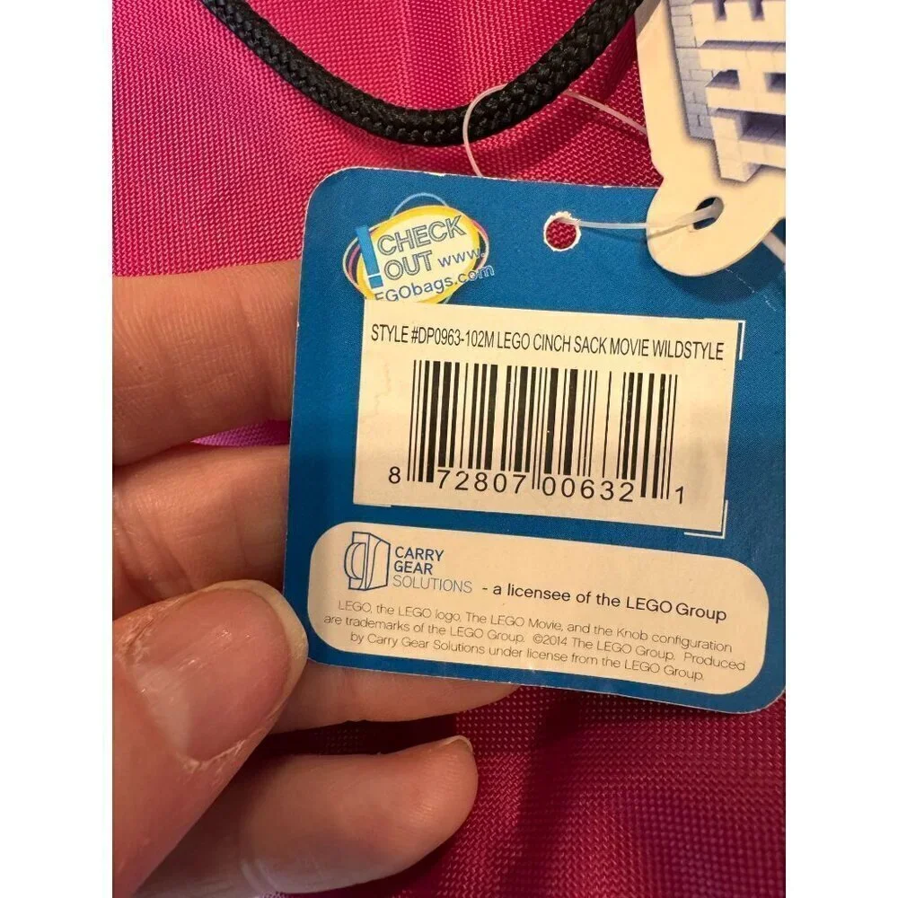Lego Hot Pink Cinch Sak - NWT